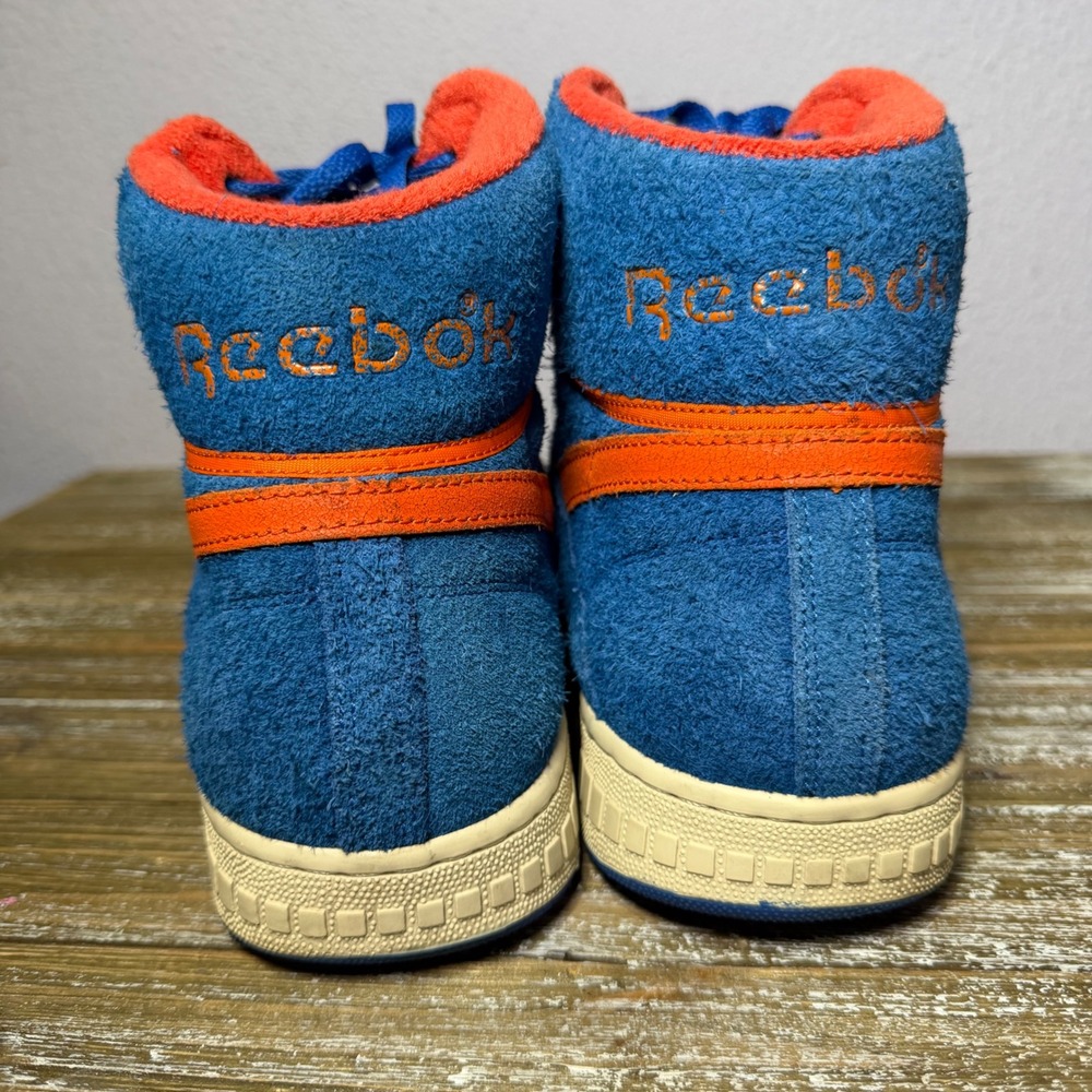 Reebok Retro High Top Sneakers Mens Blue Orange 13 Suede Streetwear Basketball - Picture 5 of 10